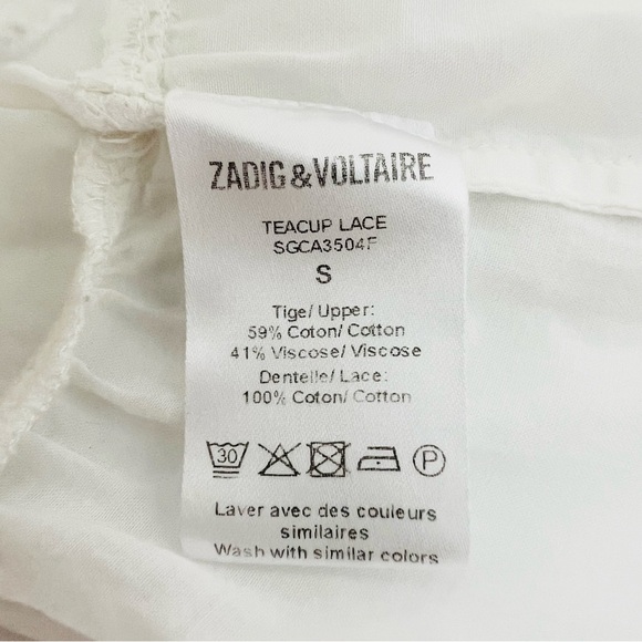 Zadig & Voltaire white cotton voile Teacup lace size Small - Picture 10 of 12